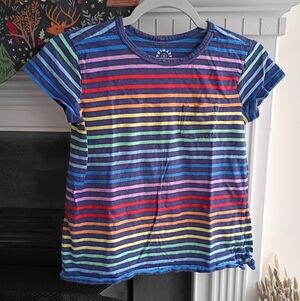 Primary 10 Navy Rainbow Stripe Legging Tee